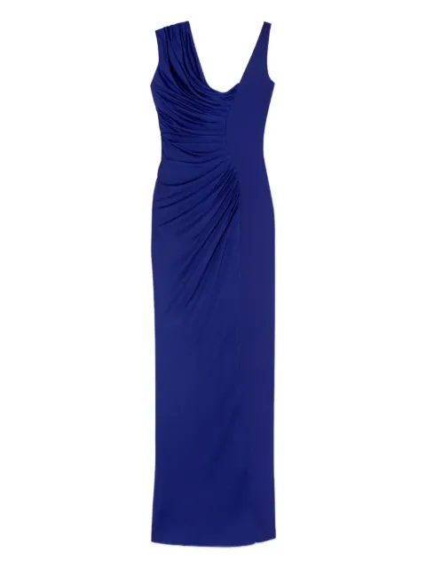 Versace viscose liquid jersey draped gown Blue 10141271A00572