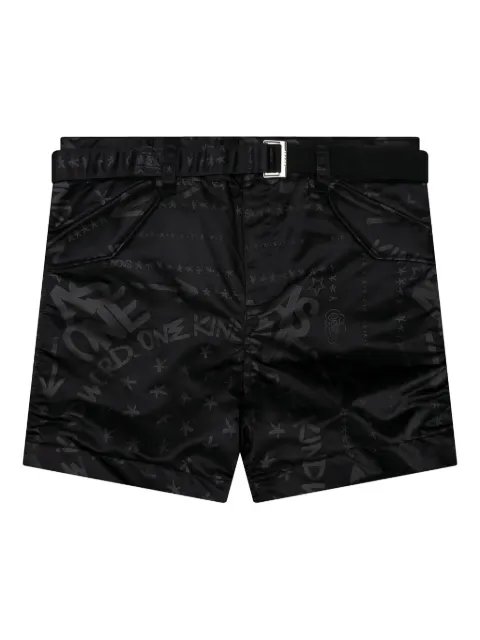 sacai x Eric Haze bandana-print belted shorts Black 2302964M