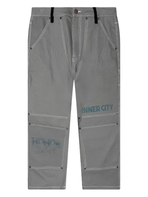 Honor The Gift logo-print cropped trousers Grey HTG240417