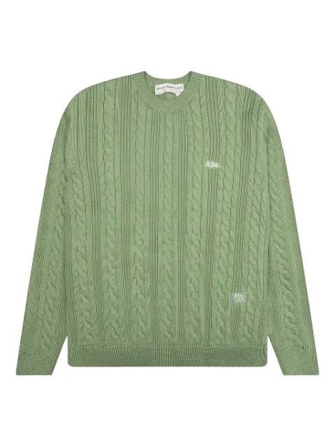 Advisory Board Crystals cable-knit crew-neck sweater Green ABC123CBL100AVGRN