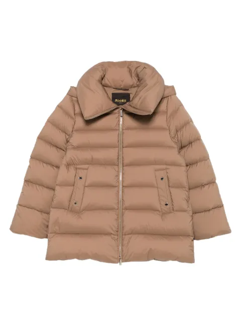 Moorer quilted hooded jacket Brown MODPI100240TEPA028