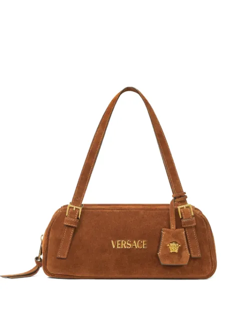 Versace Versace Tag suede bowling bag Brown 10157921A09892