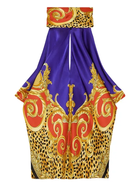 Versace baroque-print halterneck top Yellow 10219861A16272