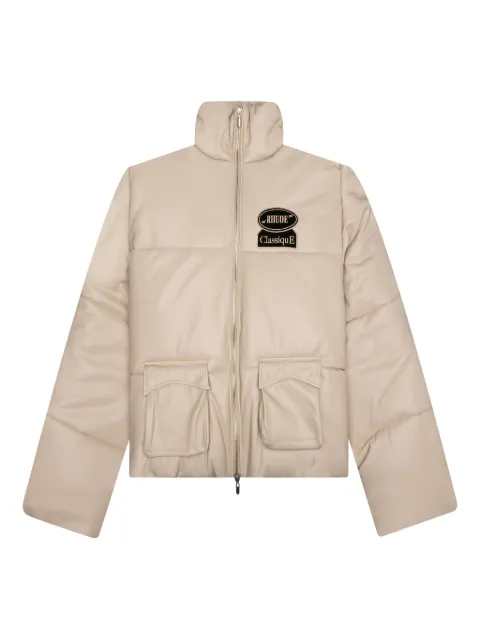 RHUDE embroidered puffer jacket Neutrals RHPF22JA02361117