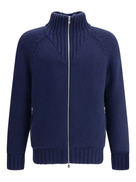 Brunello Cucinelli high-neck zip-front cashmere jacket Blue MA2300616CTF15
