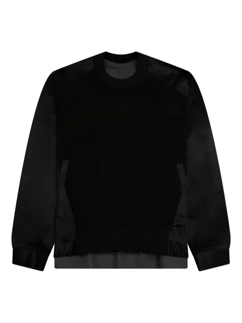 sacai panelled-design sweater Black 2503606M