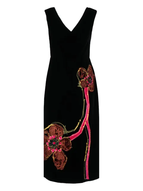 Prada embroidered velvet dress Black P34A01MKP162F026M
