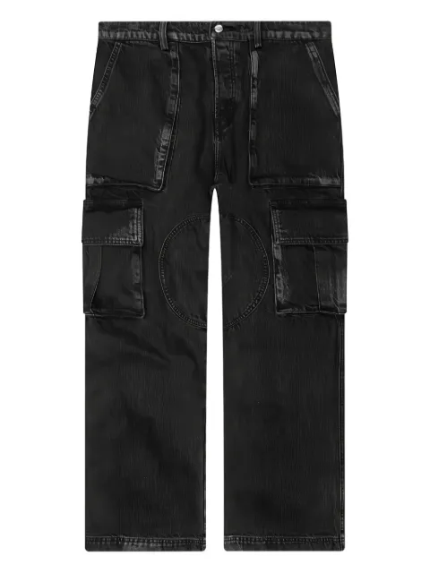 Nahmias logo-patch cargo jeans Black D6P17976