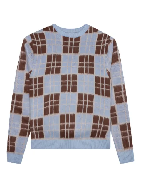 Awake NY checked sweater Blue AWKFW22KN004BLU