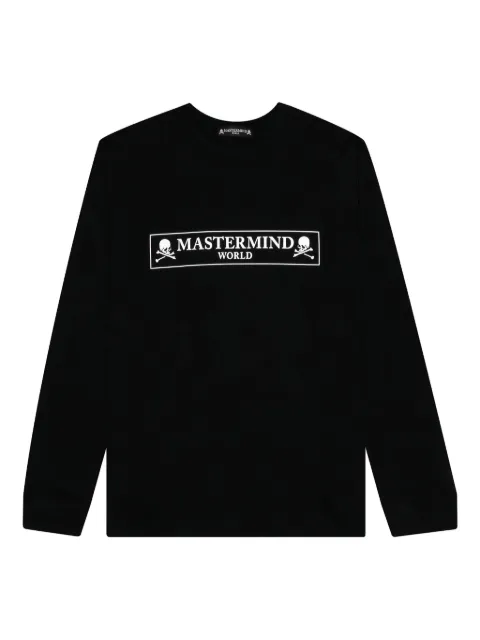 Mastermind World logo-print long-sleeve T-shirt Black MW21S07TS025014