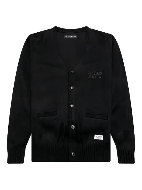 WACKO MARIA logo-embroidered cardigan Black 24FWWMKKN26BLK