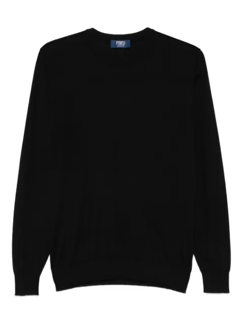 Fedeli crew-neck long-sleeve top Black MU0L7119