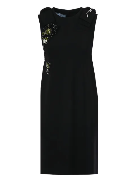 Prada jewel-patch box-pleat dress Black P32L0R1KF9F0002