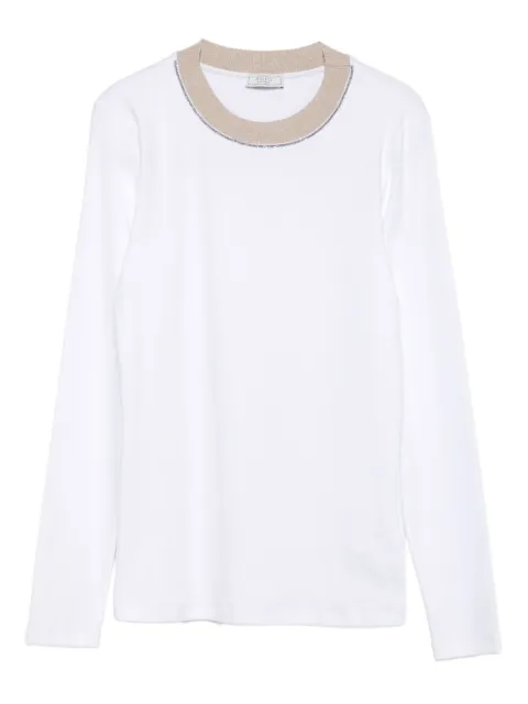 Peserico embellished-round-neck top White S06707J05669B00B