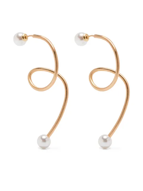 Cult Gaia pearl-embellished spiral earrings Gold ER28870MT2066