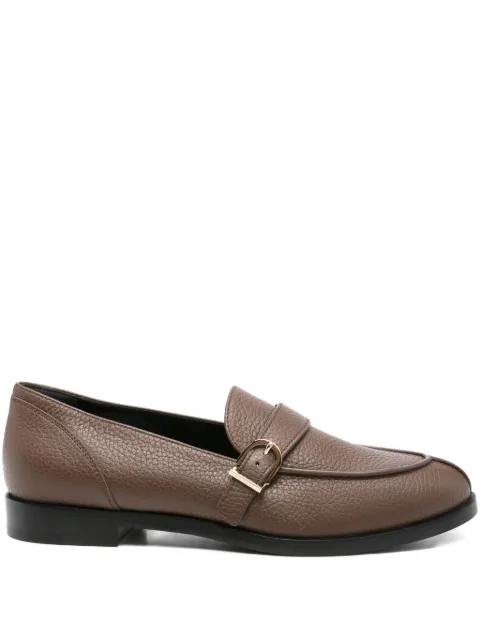 Giorgio Armani buckle-detail leather loafers Brown GW00192119133