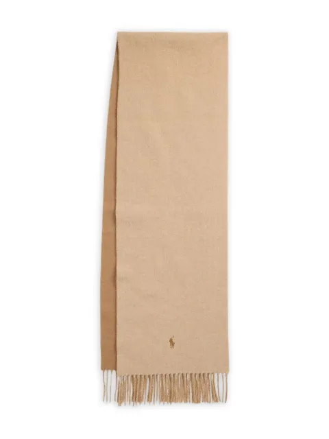 Polo Ralph Lauren fringed wool scarf Neutrals 455954371005
