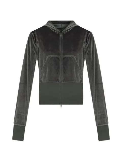 Balenciaga velour zip-up hoodie Grey 837646TMO26