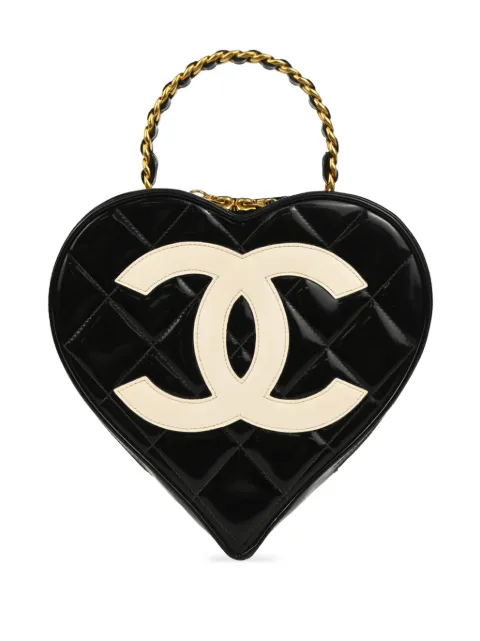 CHANEL Pre-Owned 1995 heart Vanity handbag Black 3383808