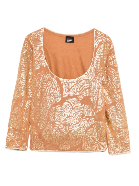 Gianfranco Ferré Pre-Owned 2000s floral-pattern sweater Brown FE250NC