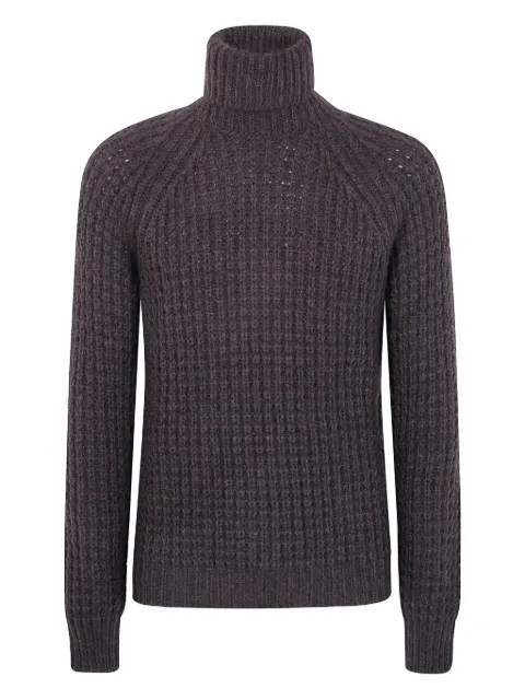 Nuur turtleneck ribbed sweater Brown 253M42103