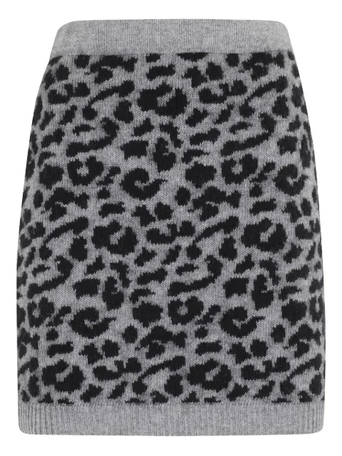 Federica Tosi leopard-print knit mini skirt Grey 32400355097