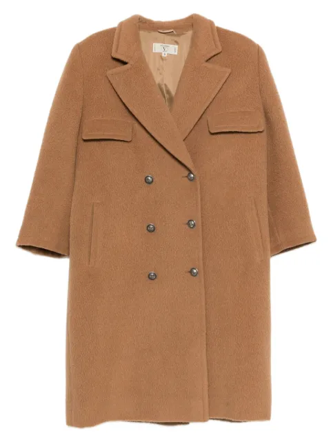 Valentino Garavani Pre-Owned 1980s double-breasted wool-blend coat Brown VA600NA