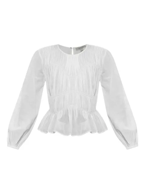AllSaints smocked-panel ruffled top White W020PD