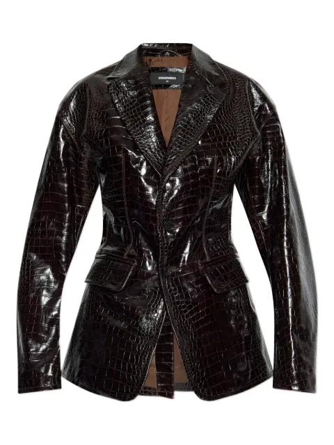 DSQUARED2 crocodile-embossed blazer Brown S75BN0933D07032