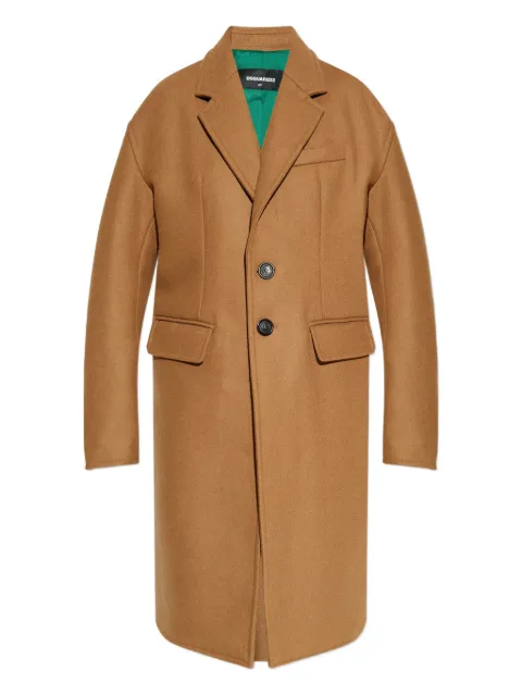 DSQUARED2 button-fastening wool-blend coat Neutrals S75AA0439D35255