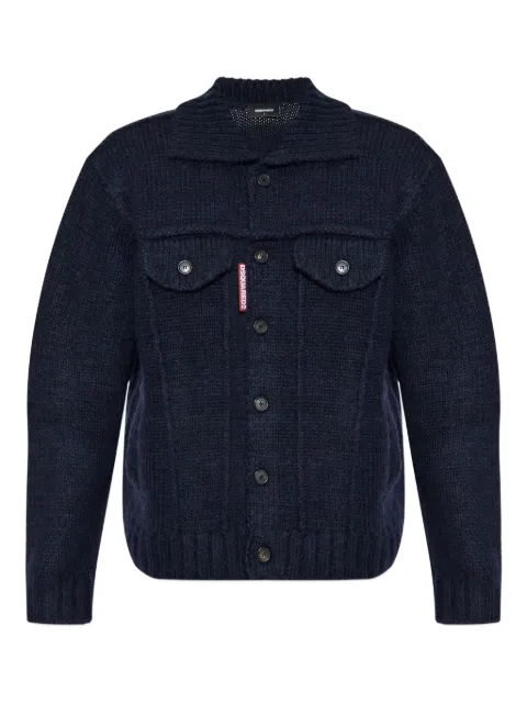 DSQUARED2 logo-detail cardigan Blue S74HA1538D13143