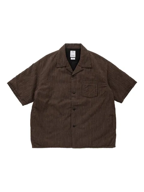 visvim pinstripe short-sleeve shirt Brown 0125105011007