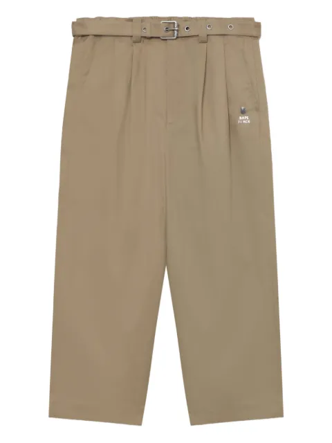 A BATHING APE® pleated belted trousers Neutrals 001PTK701303M