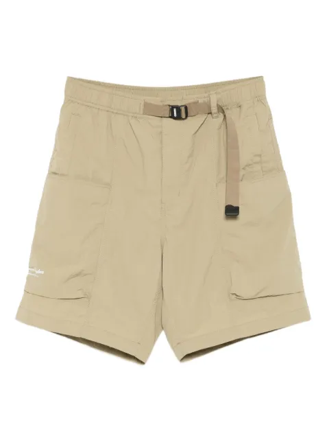 FINGERCROXX slogan-print shorts Neutrals FFXSPM00894X