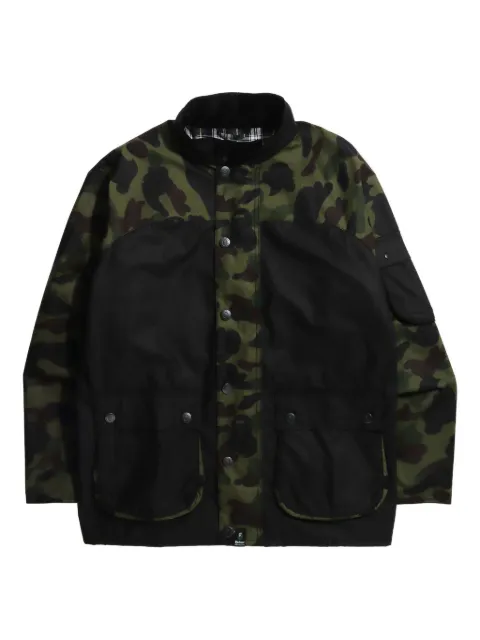 A BATHING APE® camouflage-patterned buttoned jacket Green 001HJH731904C
