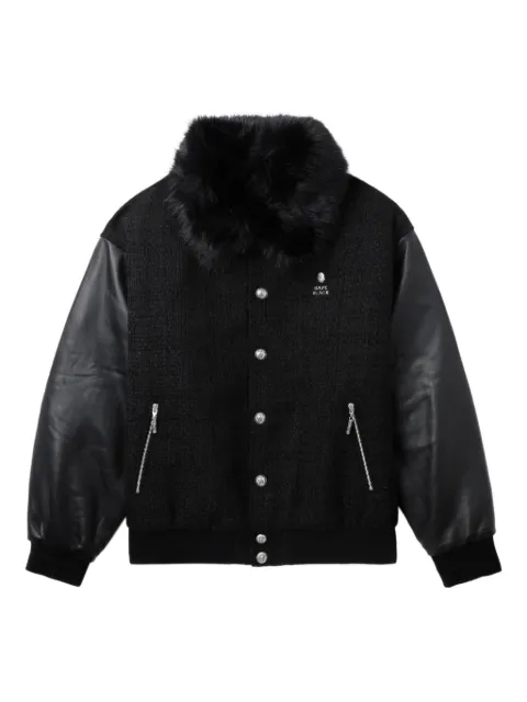 A BATHING APE® trimmed-collar bomber jacket Black 001HJK701303M