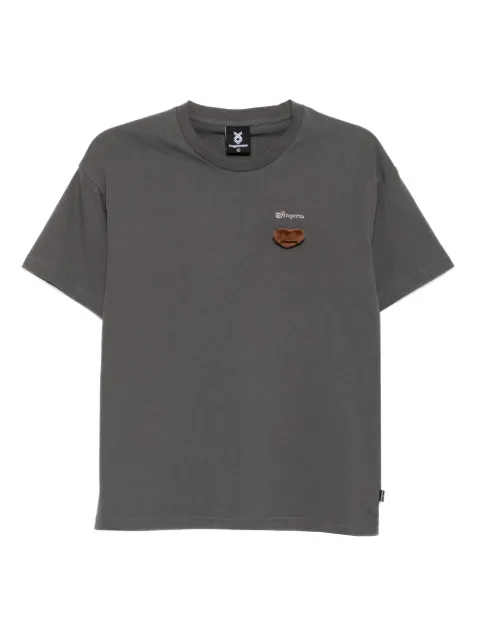 FINGERCROXX logo-embroidered T-shirt Grey FFXTEW00981X