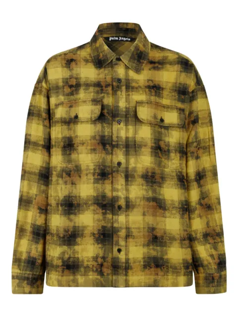 Palm Angels checked shirt Yellow PMGE043F25FAB0025810