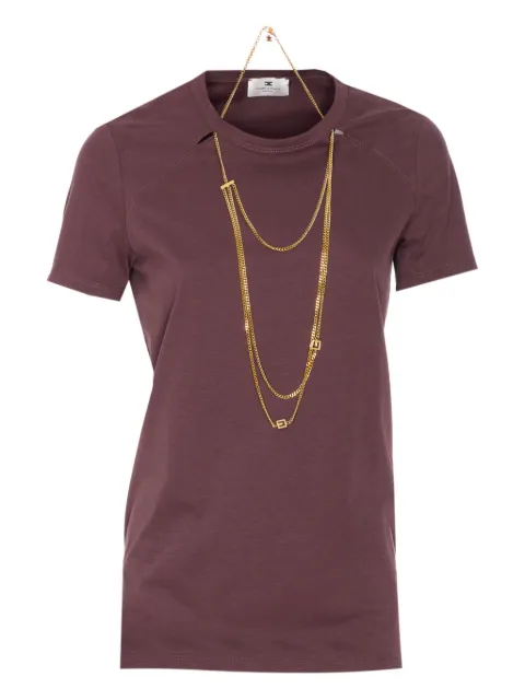 Elisabetta Franchi chain-detail T-shirt Red MA00956E2