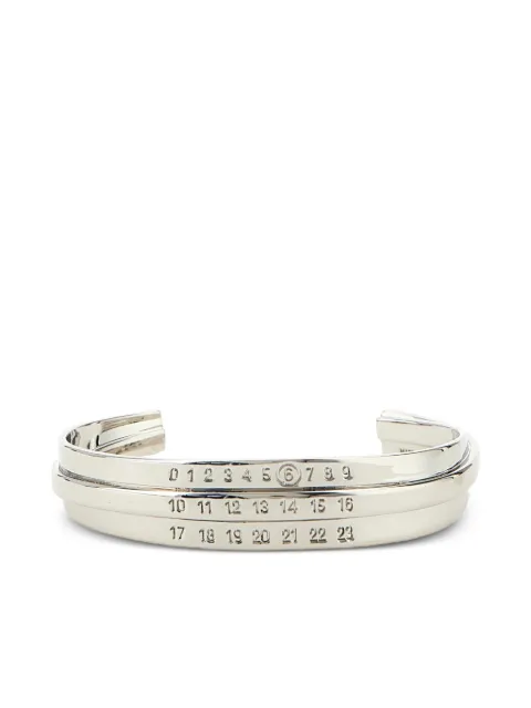 MM6 Maison Margiela numerical-engraved cuff bracelet Silver SM6UY0095P6627