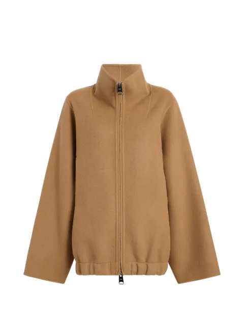 KHAITE wide-sleeve zip-front jacket Brown 6182547910