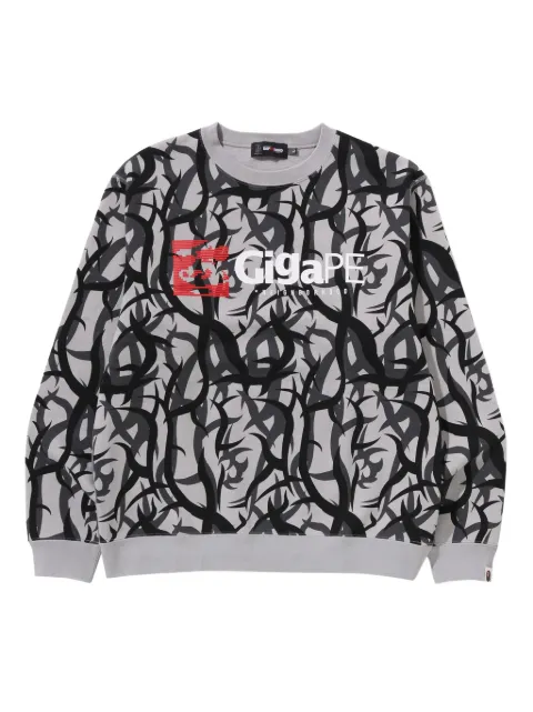 Neighborhood abstract-pattern print crew-neck sweatshirt Grey 001SWK731903C