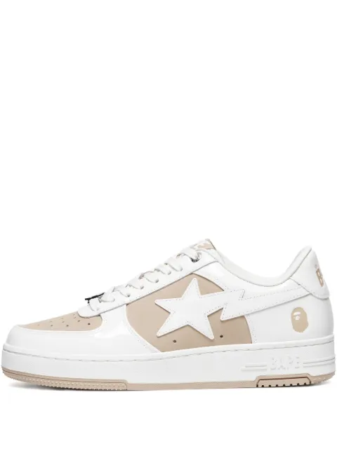 A BATHING APE® star-patch leather sneakers White 001FWK801306M