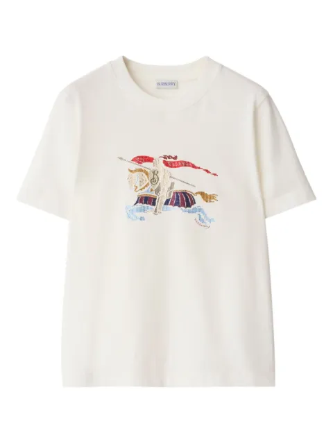 Burberry crystal Knight cotton T-shirt Neutrals 8115480