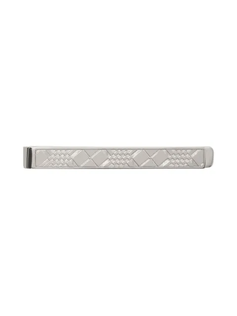 Burberry engraved Check tie bar Silver 8114980