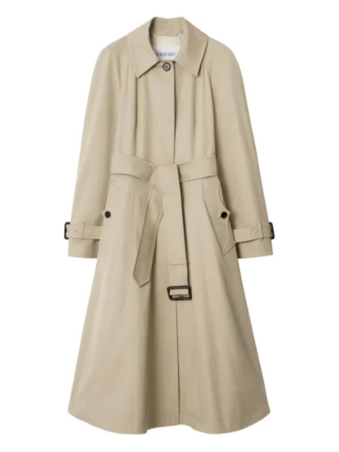 Burberry long gabardine Ellingham fit-and-flare car coat Neutrals 8115037