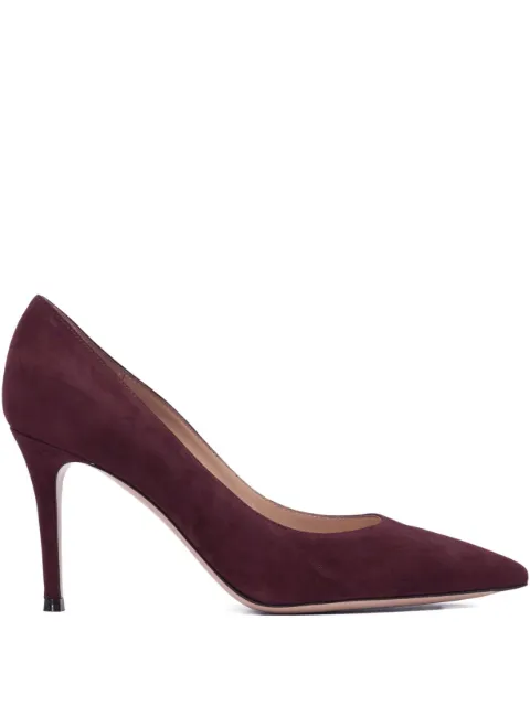 Gianvito Rossi 85mm suede heeled pumps Red G2458085