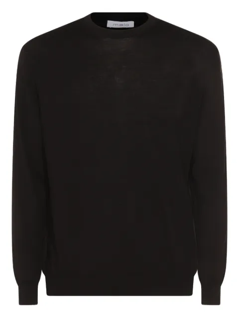 Malo crew-neck virgin-wool sweater Black UXA386F2Z10E516