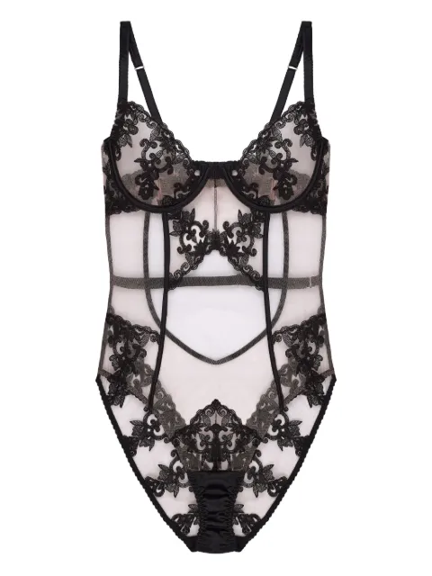 Fleur Of England Onyx floral-lace body Black ONYXBODY