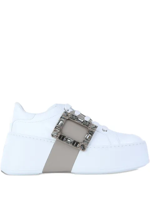 Roger Vivier Viv' Skate crystal-embellished sneakers White RVW73729110LXQ